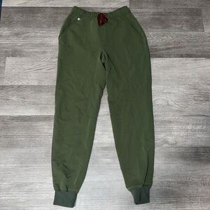 FIGS Moss Green Scrub Joggers Magenta Tie Sz XS